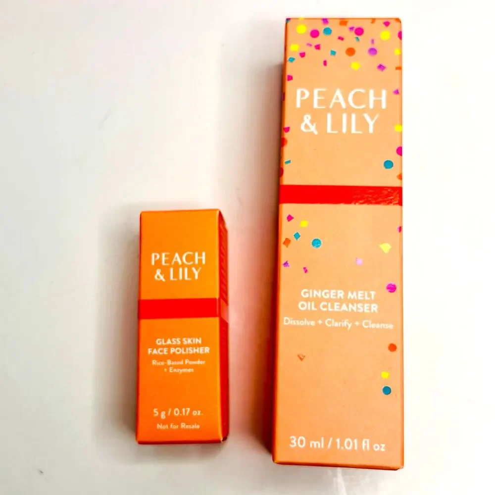 NEW Peach & Lily Glass Skin Face Polisher + Ginger Melt Oil Cleanser Bundle